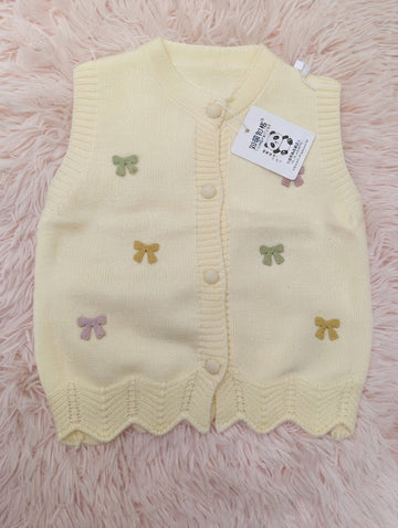 Imported knitted bow sweater